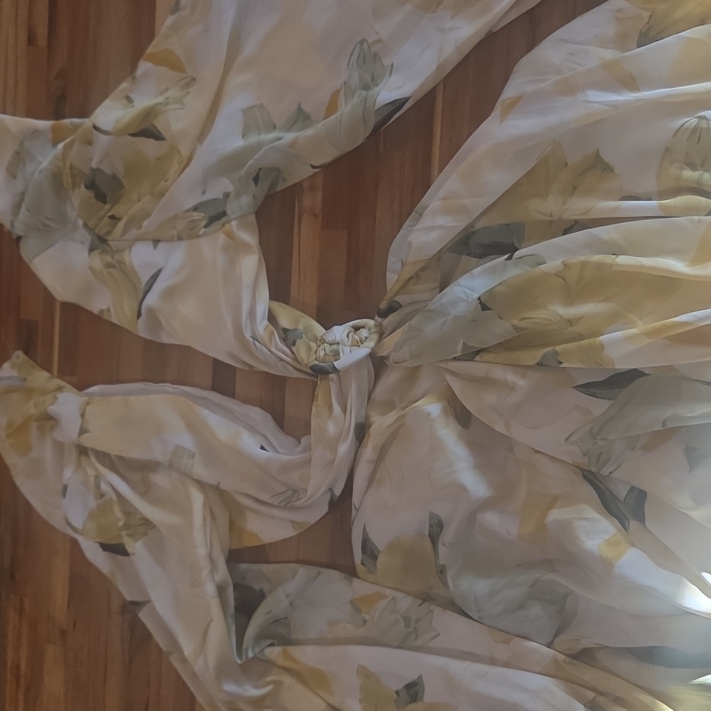 Floral Long Sleeve Cutout Maxi Yellow Hello Molly Dress Size L - Picture 3 of 4